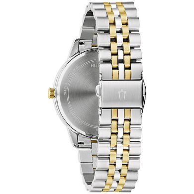 Bulova Men's Classic Two Tone Stainless Steel Diamond Accent Bracelet Watch - 98D188