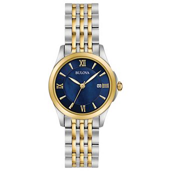 Bulova Women's Classic Two Tone Stainless Steel Mother-of-Pearl Dial Bracelet Watch - 98M124