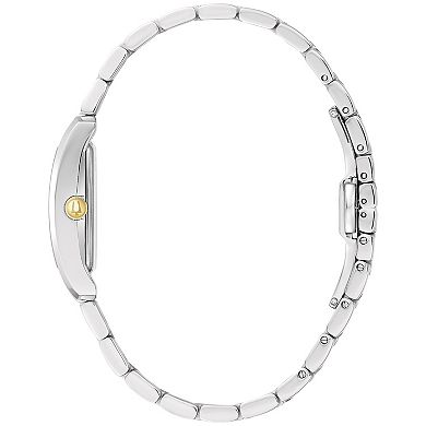 Bulova Women's Classic Two Tone Stainless Steel Rectangular Diamond Accent Bracelet Watch - 98P205