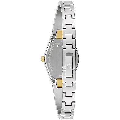 Bulova Women's Modern Gemini Two Tone Stainless Steel Diamond Accent Blue Dial Bracelet Watch - 98P218