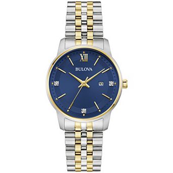 Bulova Women's Two-Tone Stainless Steel Diamond Accent Bracelet Watch
