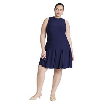 ELOQUII Women's Plus Size Sweater Tennis Dress