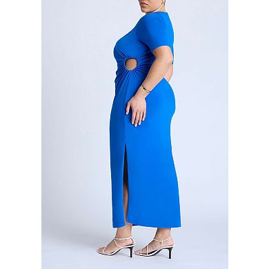 ELOQUII Women's Plus Size Cutout Detail Knit Maxi Dress