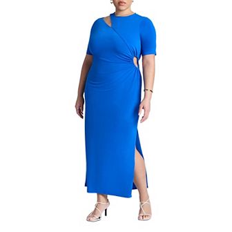 ELOQUII Women's Plus Size Cutout Detail Knit Maxi Dress