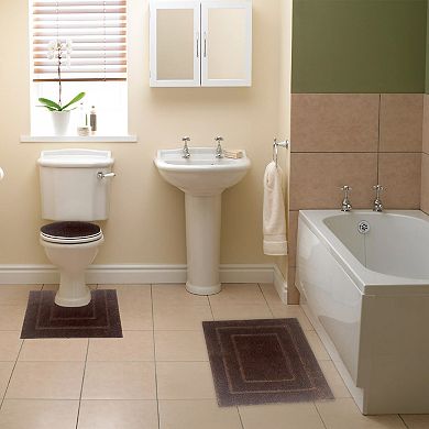 Clearwater Collection 3-Piece Bathroom Rug Set Bath Mat, Contour Rug & Lid Cover