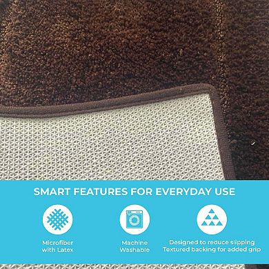 Clearwater Collection 3-Piece Bathroom Rug Set Bath Mat, Contour Rug & Lid Cover