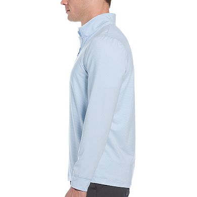 Men's Grand Slam Feeder Stripe Mock Neck Long Sleeve Golf Shirt