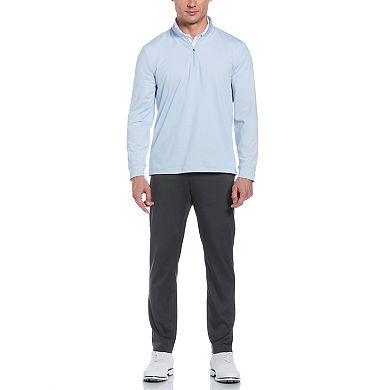 Men's Grand Slam Feeder Stripe Mock Neck Long Sleeve Golf Shirt