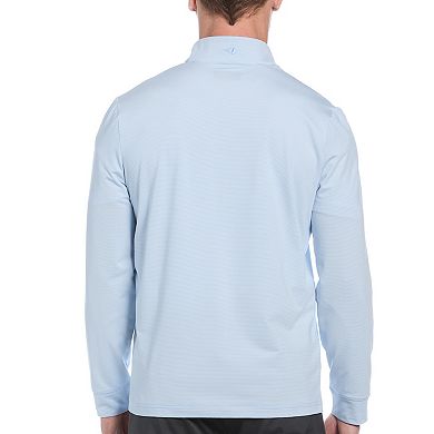 Men's Grand Slam Feeder Stripe Mock Neck Long Sleeve Golf Shirt