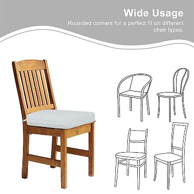 Aoodor 2-Pack Solid Waterproof Outdoor Patio Seat Cushion, Dining Chair Cushions with Ties-20 x 19in