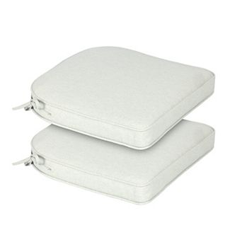 Aoodor 2-Pack Solid Waterproof Outdoor Patio Seat Cushion, Dining Chair Cushions with Ties-20 x 19 in