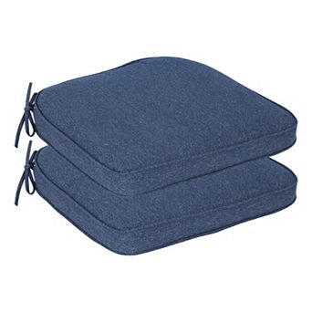 Aoodor 2-Pack Solid Waterproof Outdoor Patio Seat Cushion, Dining Chair Cushions with Ties-20 x 19 in