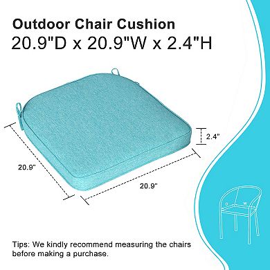 Aoodor 4-Pack Solid Waterproof Outdoor Patio Seat Cushion, Dining Chair Cushions with Ties-21x21in