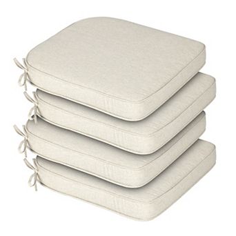 Aoodor 4-Pack Solid Waterproof Outdoor Patio Seat Cushion, Dining Chair Cushions with Ties-21x21in