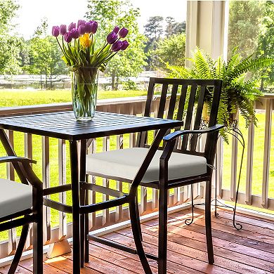 Aoodor 2-Pack Solid Waterproof Outdoor Patio Seat Cushion, Dining Chair Cushions with Ties-21x21in