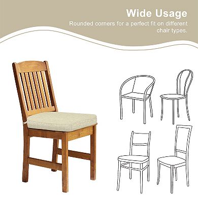 Aoodor 2-Pack Solid Waterproof Outdoor Patio Seat Cushion, Dining Chair Cushions with Ties-21x21in