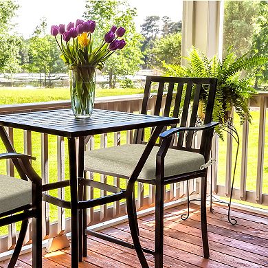 Aoodor 2-Pack Solid Waterproof Outdoor Patio Seat Cushion, Dining Chair Cushions with Ties-21x21in