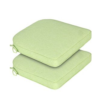 Aoodor 2-Pack Solid Waterproof Outdoor Patio Seat Cushion, Dining Chair Cushions with Ties-21x21in