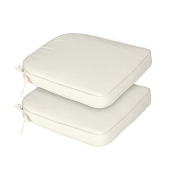 Aoodor 2-Pack Solid Waterproof Outdoor Patio Seat Cushion, Dining Chair Cushions with Ties-21x21in