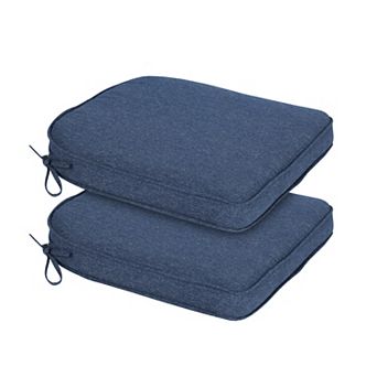 Aoodor 2-Pack Solid Waterproof Outdoor Patio Seat Cushion, Dining Chair Cushions with Ties-21x21in