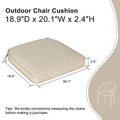 Aoodor 4-Pack Solid Waterproof Outdoor Patio Seat Cushion, Dining Chair Cushions with Ties-20 x 19in