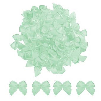 100 pc Ribbon Bow 1" Mini Fabric Satin Ribbon Flower Bow for Craft DIY Sewing Wedding Birthday Party
