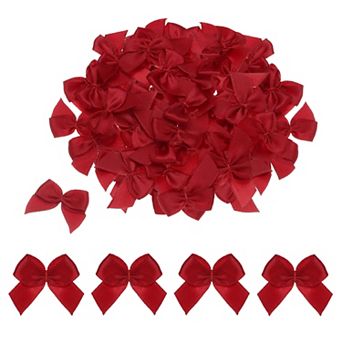 100 pc Ribbon Bow 1" Mini Fabric Satin Ribbon Flower Bow for Craft DIY Sewing Wedding Birthday Party