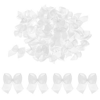 100 pc Ribbon Bow 1" Mini Fabric Satin Ribbon Flower Bow for Craft DIY Sewing Wedding Birthday Party