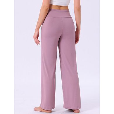 Women's Pajama Pants Wide Leg Drawstring Sweatpant Stretch Palazzo Lounge Trouser Yoga Sleep Bottoms
