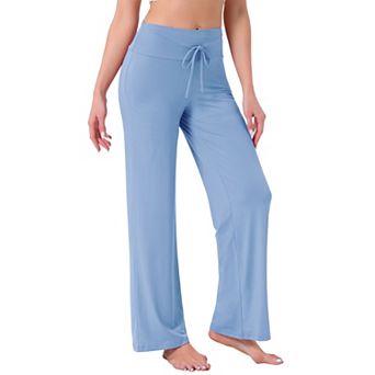 Women's Pajama Pants Wide Leg Drawstring Sweatpant Stretch Palazzo Lounge Trouser Yoga Sleep Bottoms