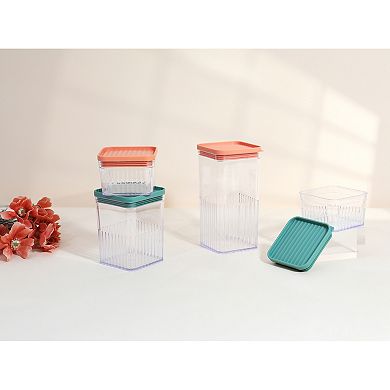 5 Pack Airtight Food Storage Containers with Lids, Plastic Leakproof Pantry Organization and Storage