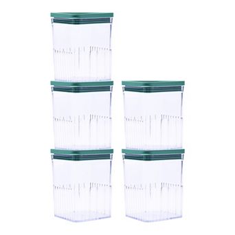 5 Pack Airtight Food Storage Containers with Lids, Plastic Leakproof Pantry Organization and Storage