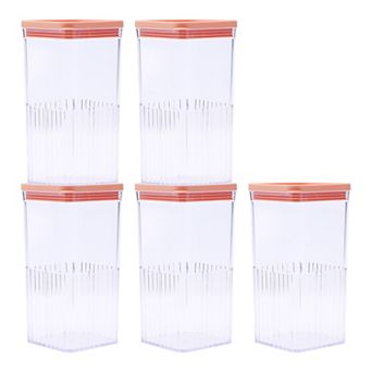 5 Pack Airtight Food Storage Containers with Lids, Plastic Leakproof Pantry Organization and Storage