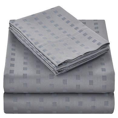 Spring Home 1200 Thread Count 100% Egyptian Cotton Deep Pocket Dobby Striped Jaquard Dot Sheet Set
