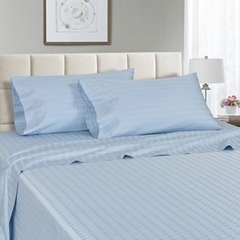 Spring Home 1200 Thread Count 100% Egyptian Cotton Deep Pocket Dobby Striped Jaquard Dot Sheet Set