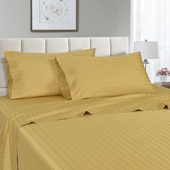 Spring Home 1200 Thread Count 100% Egyptian Cotton Deep Pocket Dobby Striped Jaquard Dot Sheet Set