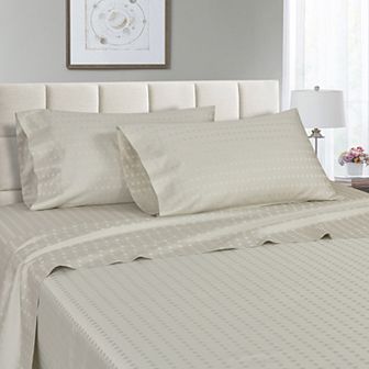 Spring Home 1200 Thread Count 100% Egyptian Cotton Deep Pocket Dobby Striped Jaquard Dot Sheet Set