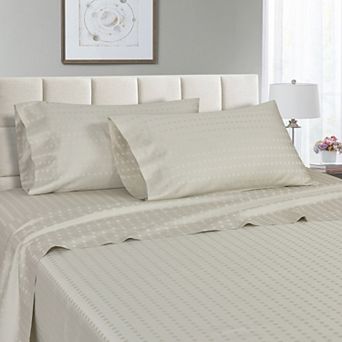 Spring Home 1200 Thread Count 100% Egyptian Cotton Deep Pocket Dobby Striped Jaquard Dot Sheet Set