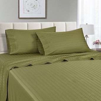 Spring Home 1200 Thread Count 100% Egyptian Cotton Deep Pocket Dobby Striped Jaquard Dot Sheet Set