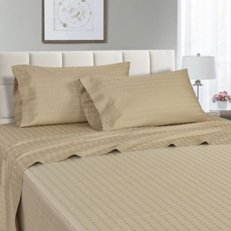 Spring Home 1200 Thread Count 100% Egyptian Cotton Deep Pocket Dobby Striped Jaquard Dot Sheet Set