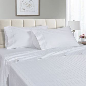 Spring Home 1200 Thread Count 100% Egyptian Cotton Deep Pocket Dobby Striped Jaquard Dot Sheet Set
