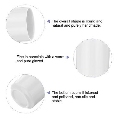 2pcs Ceramic Tea Cups 8oz/240ml Simple Solid Color No Handle Ceramic Tea Mug