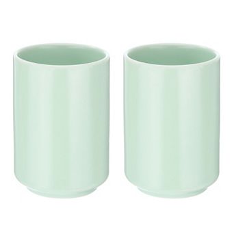 2 pc Ceramic Tea Cups 8oz/240ml Simple Solid Color No Handle Ceramic Tea Mug
