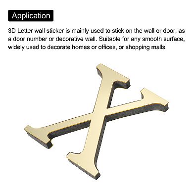 3D Acrylic Alphabet Mirror Wall Stickers, Self-Adhesive Home Decor Letter Sign Art Sticker Decal