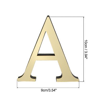 3D Acrylic Alphabet Mirror Wall Stickers, Self-Adhesive Home Decor Letter Sign Art Sticker Decal