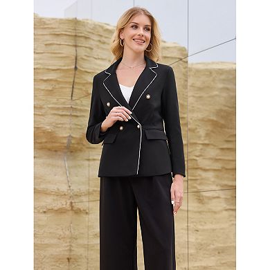 Women's Work Blazer Double Breasted Business Casual Suit Jacket
