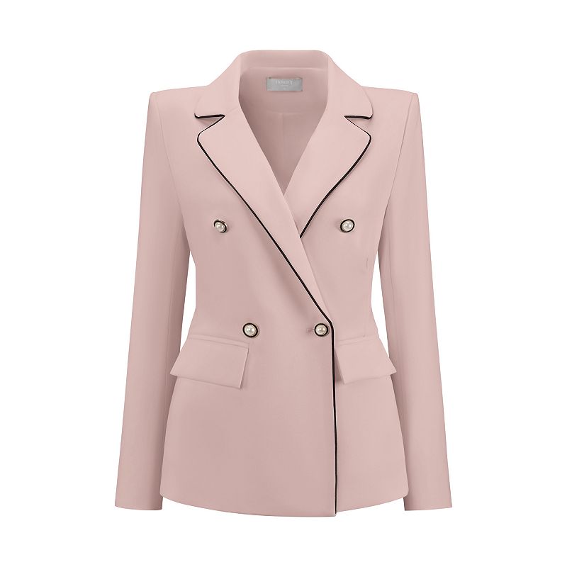 ジャケット・アウター Double Breasted Twill Long Blazer Women's Work Blazer Double Breasted Business Casual Suit Jacket