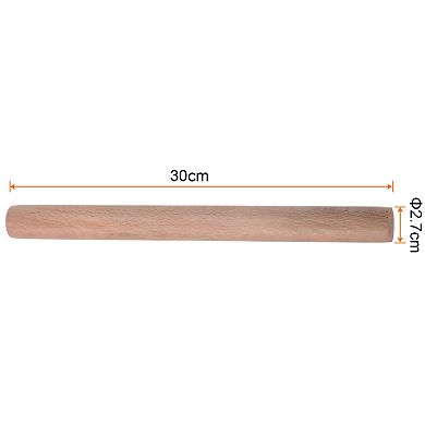 Rolling Pin 11.8" x 1.1" Cylindrical Smooth Non-Stick Beech Wood Kitchen Roller Rolling Pins