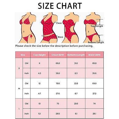 2 Sets Women's Irregular Polka Dots Bandeau Bikini Set, Lace-up Detachable Spaghetti Straps Swimwear