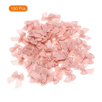 150Pcs Ribbon Bow 1" Mini Fabric Satin Ribbon Flower Bow for Craft DIY Sewing Wedding